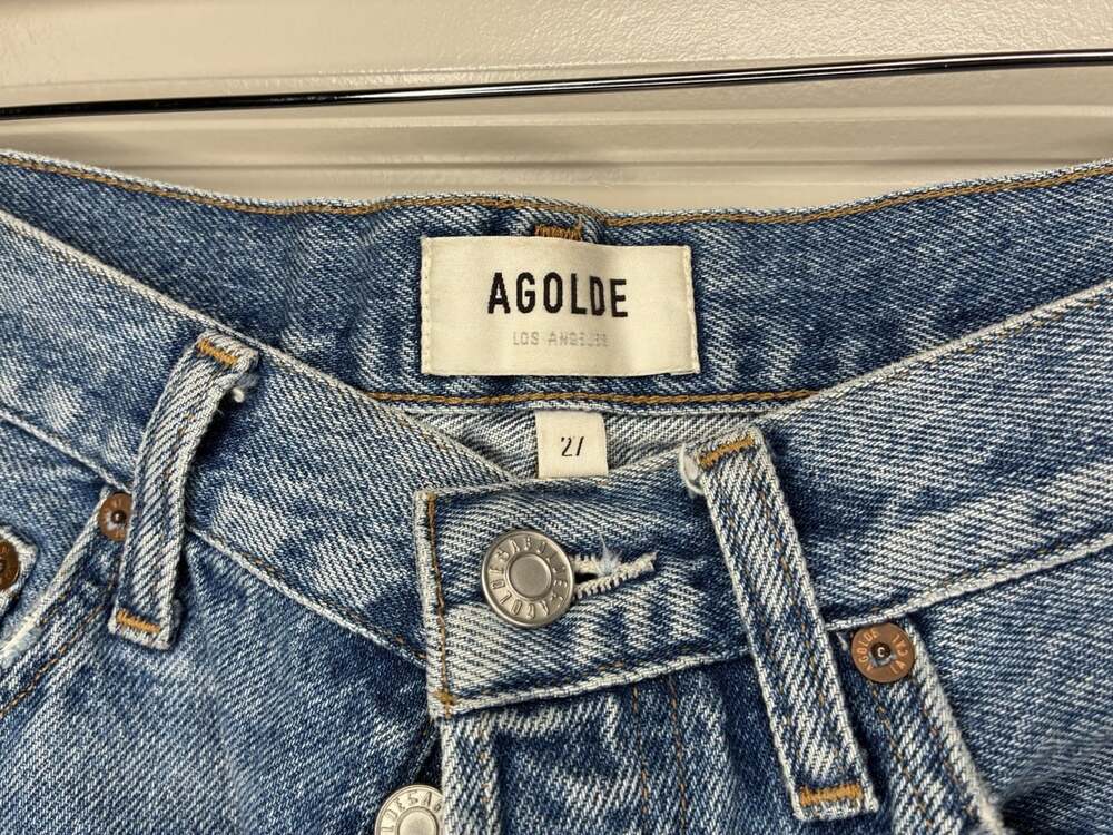 Agolde Parker Long Short in Skywave Size 27 Denim Shorts - Picture 4 of 8